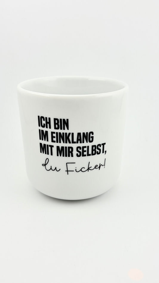 ICH BIN IM EINKLANG MIT MIR SELBST, DU FICKER!